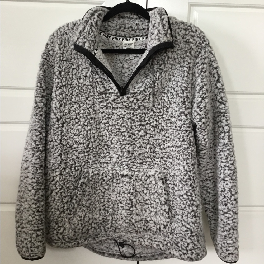 PINK Victoria's Sherpa 1/4 zip jacket
